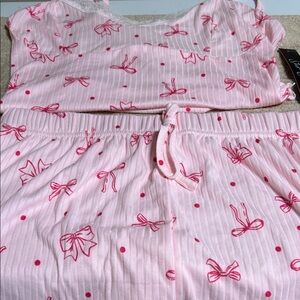 Pink Bow Print Pajama Set